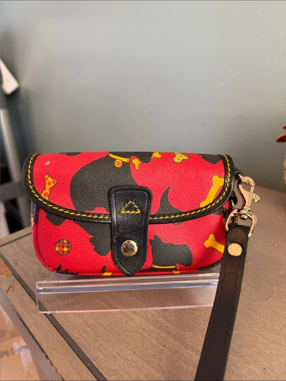 Dooney & Bourke Scotty Dog Patterned Wristlet with Dog Hangtag